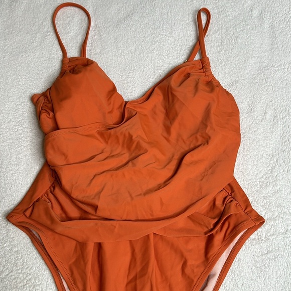 NEW! Orange one‎ piece, modest size large swimsuit. - Picture 2 of 4